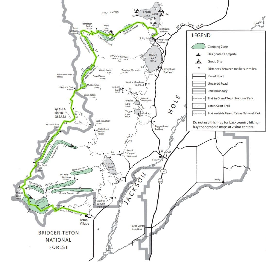 All Major Grand Teton National Park Trail Maps - Trekt