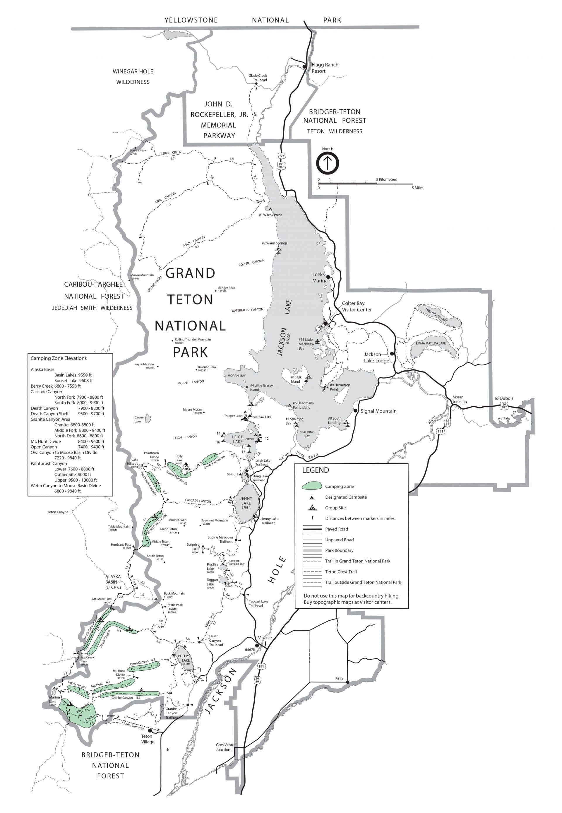 All Major Grand Teton National Park Trail Maps - Trekt